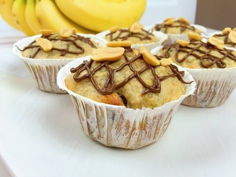 erdnussbutter bananen muffins