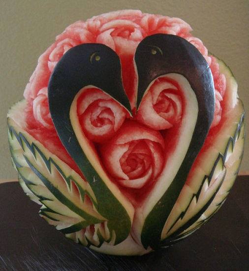 Wassermelone Schwan