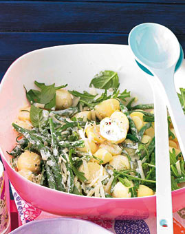 Kartoffel Bohnen Salat in Ricotta Dressing